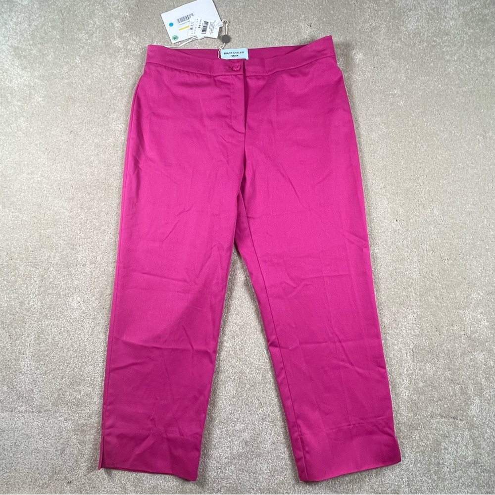 Diana Gallesi Nadia Capri Ankle Pants Pink Thin Lightweight Bright Women's 8 NEW